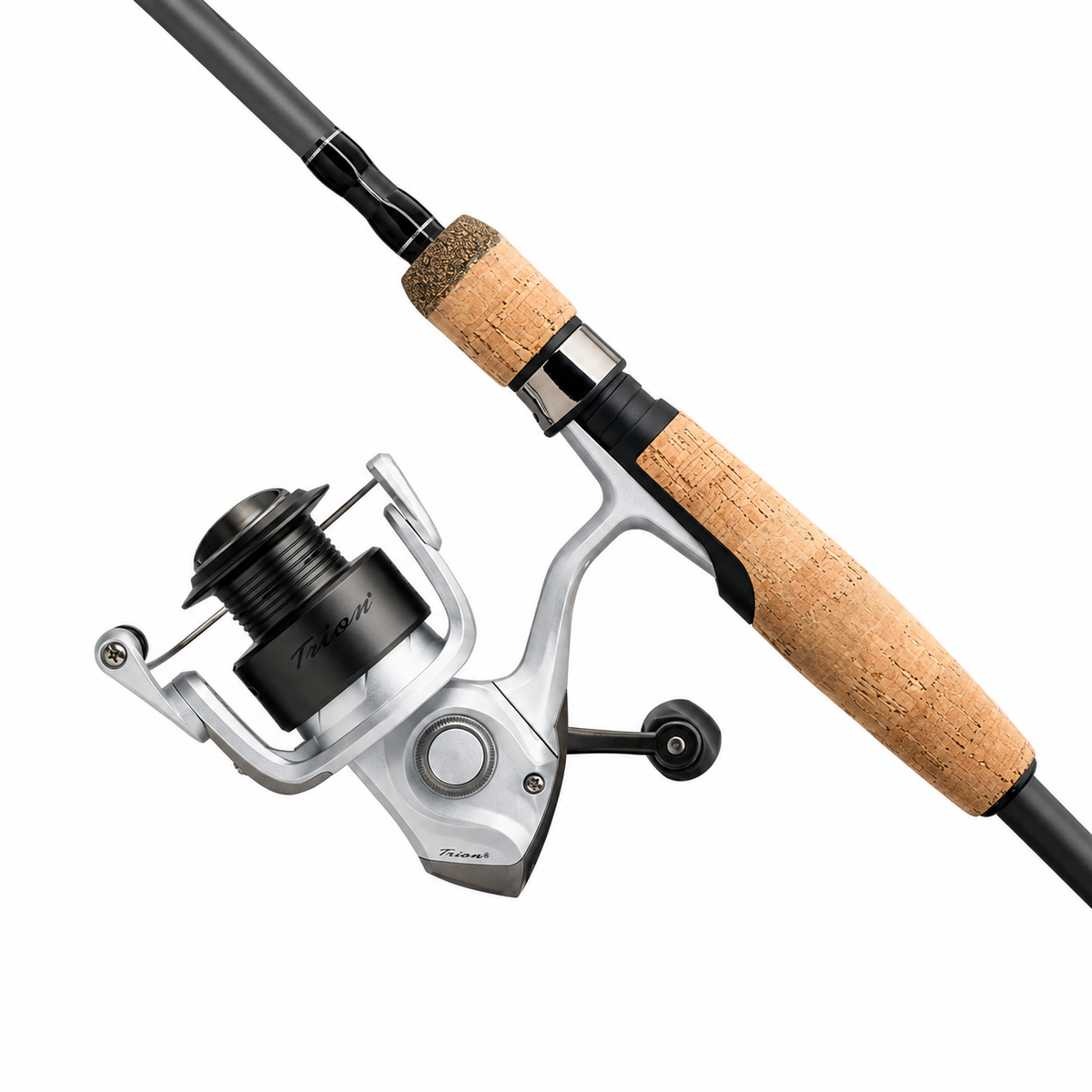 Pflueger Trion® Spinning Combo with cork handle spinning rod and spinning reel on white background