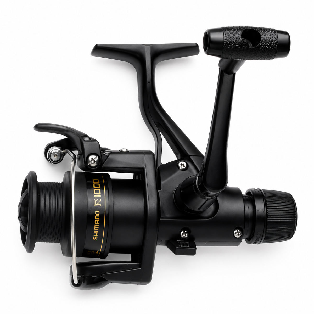 Front view of Shimano IX spinning reel spool and bail assembly