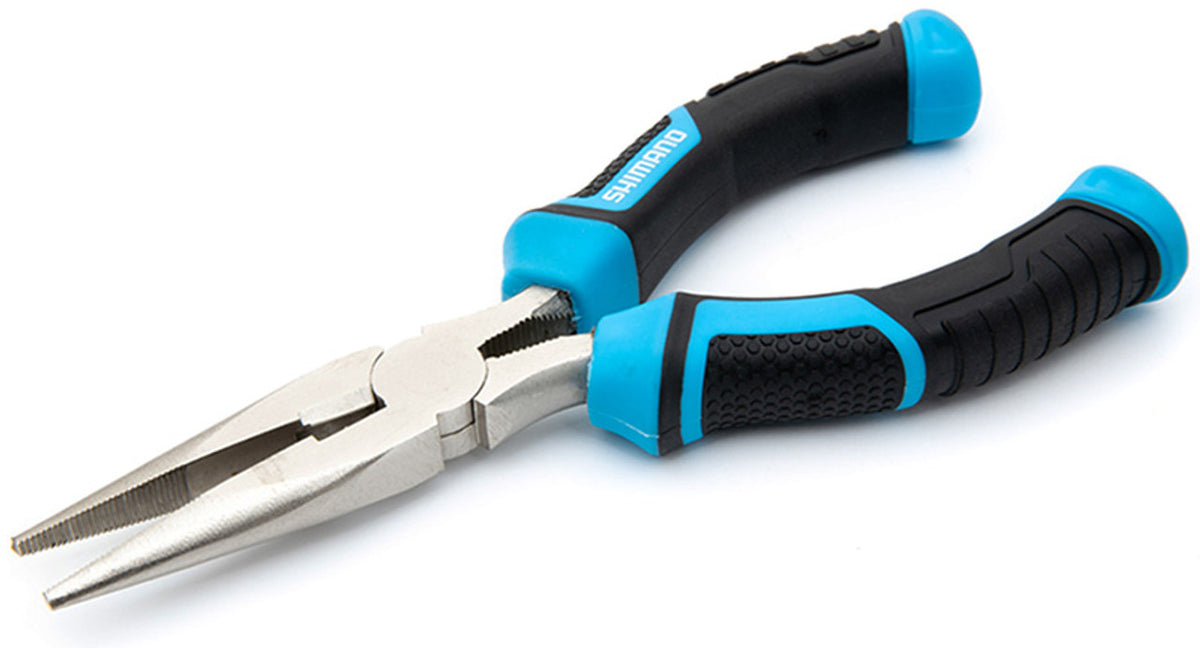 Shimano Brutas Silver Nickel Needle Nose Pliers 8in - The Sportsman's Exchange