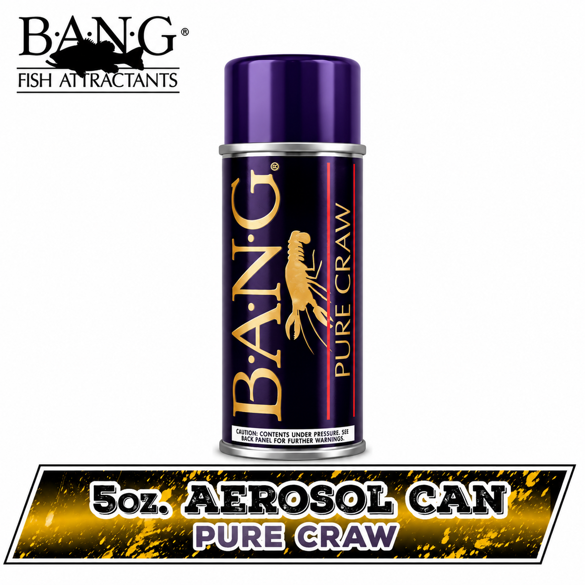 BANG Fish Attractant 5oz Aerosol Spray Pure Craw scent fishing attractant for freshwater and saltwater fishing