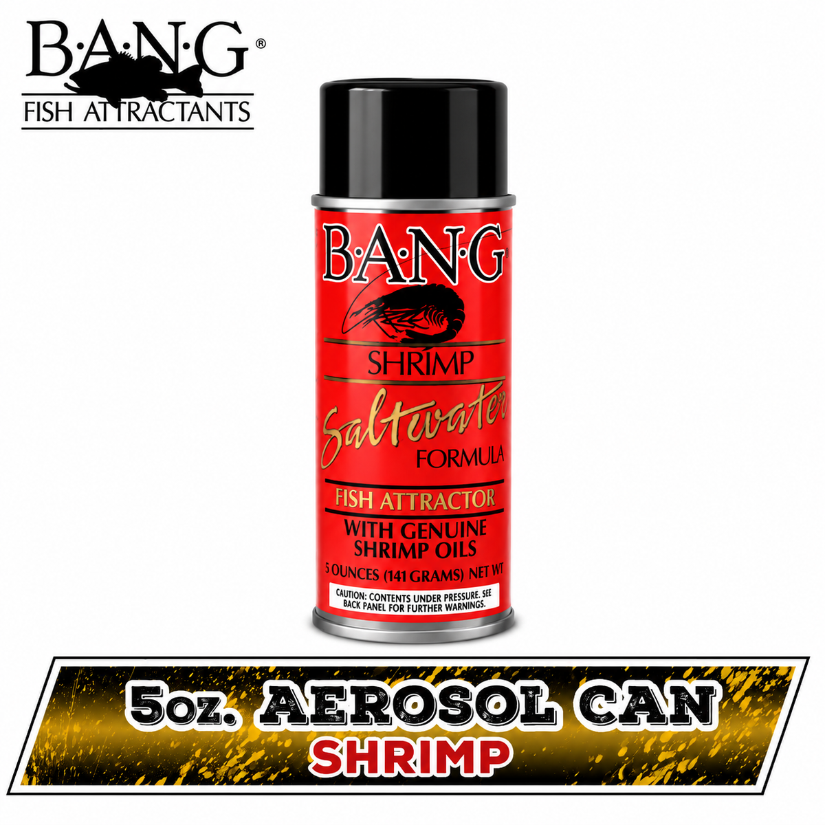 BANG Fish Attractant 5oz Aerosol Spray Shrimp scent fishing attractant for freshwater and saltwater fishing