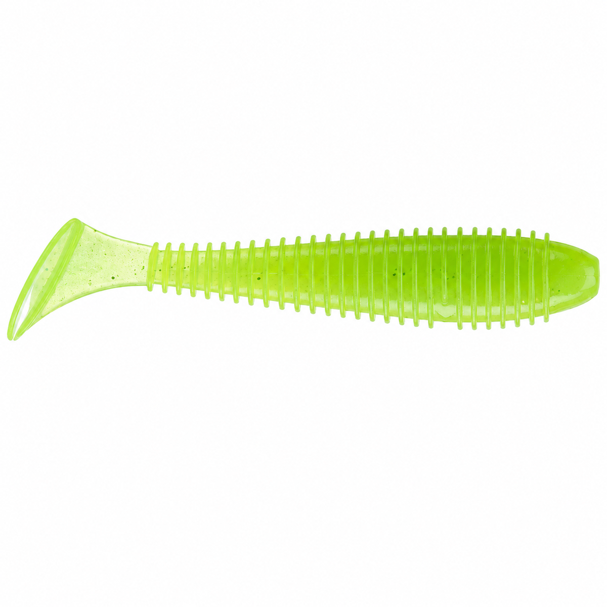 Keitech FAT Swing Impact Swimbait 3.8 inch soft paddle tail swimbait in Clear Chartreuse Glow