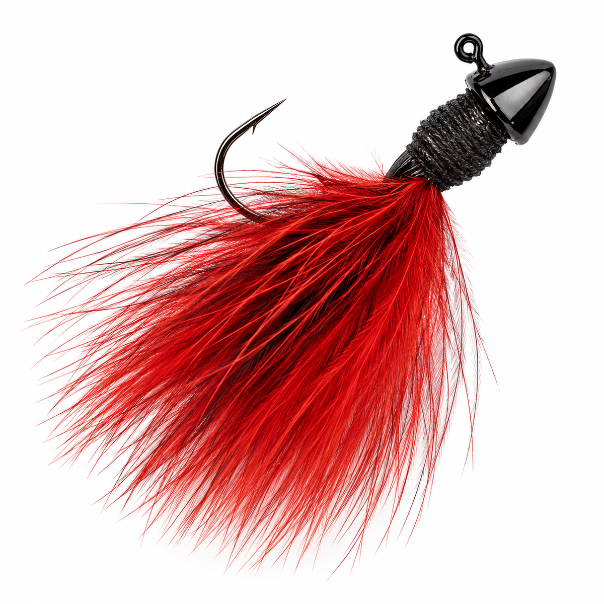 Strike King Tour Grade Hair Jig hand-tied marabou finesse fishing jig in Brown on white background