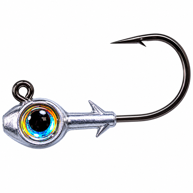 Z-Man Trout Eye Jighead with oversized red 3D eye and Mustad UltraPoint hook for inshore fishing applications in Pearl