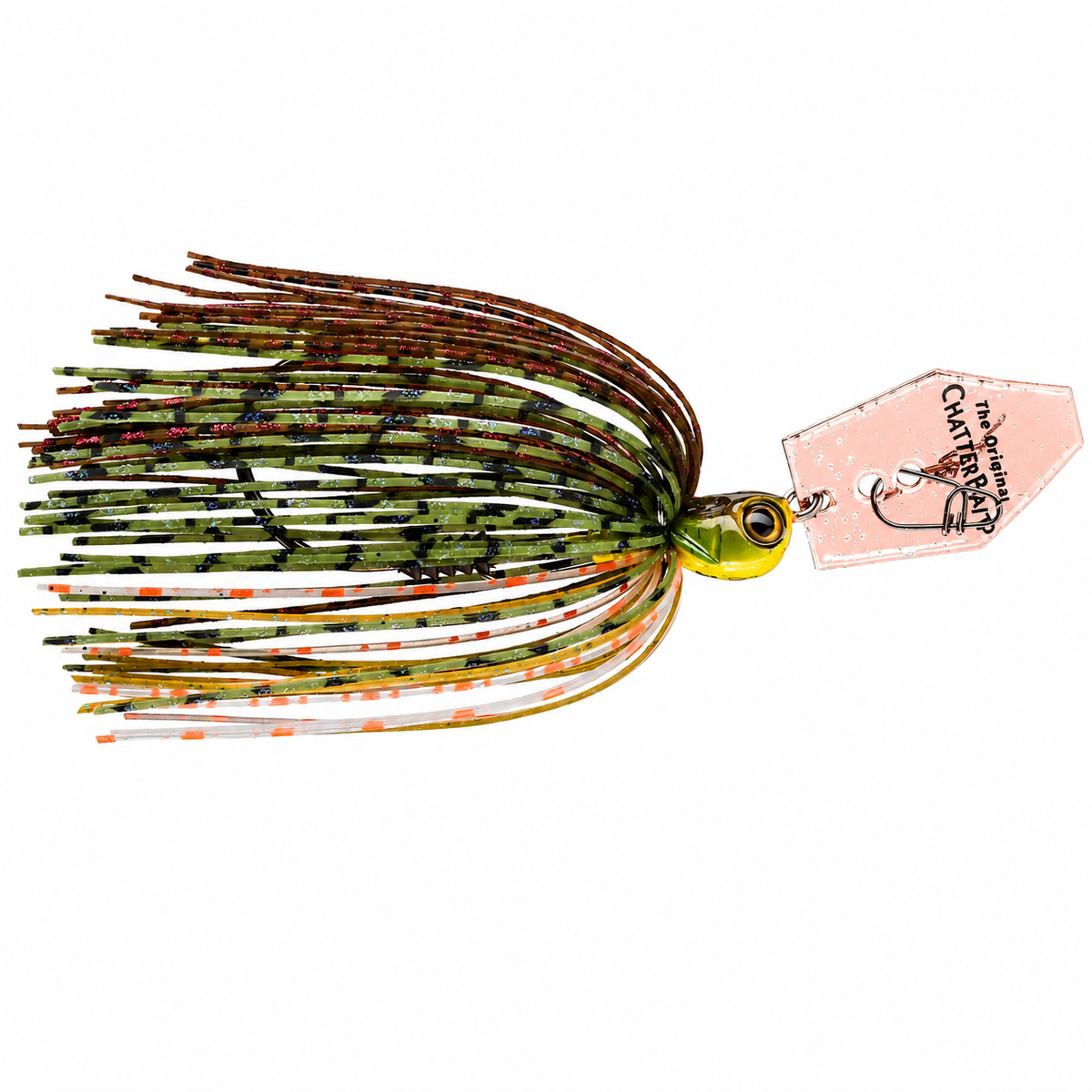 Z-Man Tungsten Chatterbait Elite EVO bladed jig with silicone skirt and ChatterBlade in Bluegill on white background