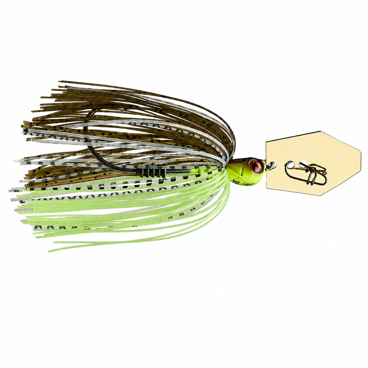 Z-Man Tungsten Chatterbait Elite EVO bladed jig with silicone skirt and ChatterBlade in Hot Snakes on white background